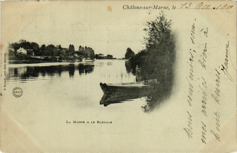 Carte postale ancienne La Marne - Le Barrage
