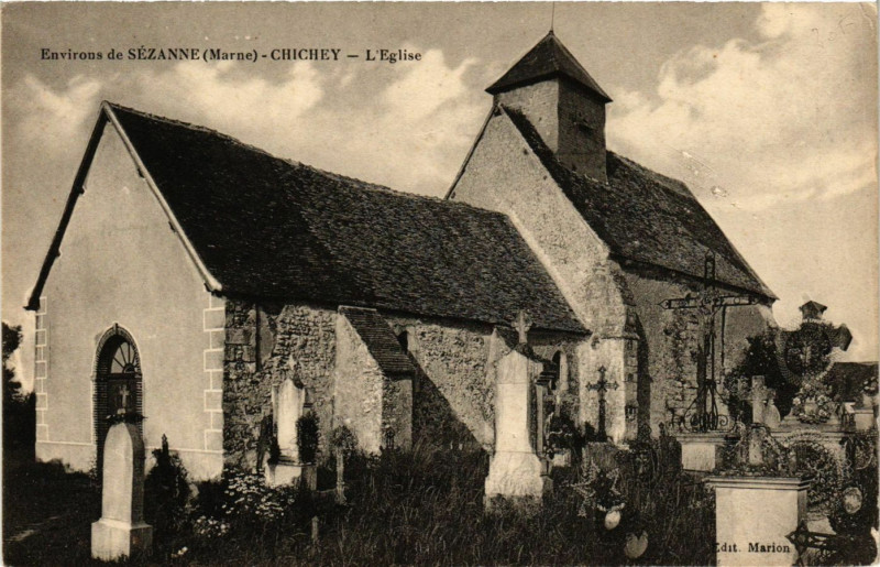 Carte postale ancienne Env. de Sezanne - Chichey - L'Eglise à Sézanne