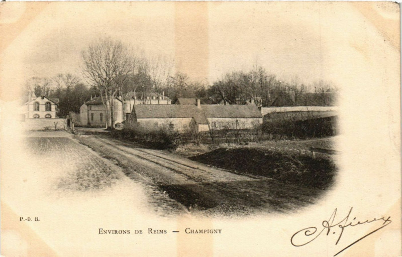 Carte postale ancienne Env. de Reims - Champigny à Reims