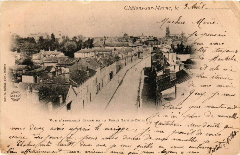 Carte postale ancienne Chalons sur Marne - Vue d'Ensemble