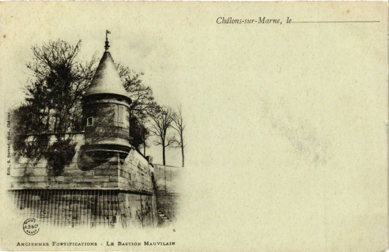 Carte postale ancienne Chalons sur Marne - Anciennes Fortifications