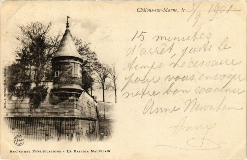 Carte postale ancienne Chalons sur Marne - Anciennes Fortifications