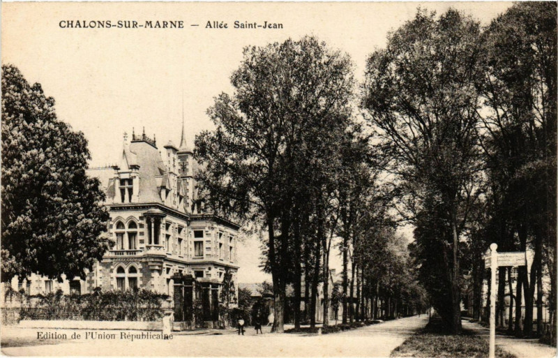 Carte postale ancienne Chalons sur Marne - Allée Saint-Jean