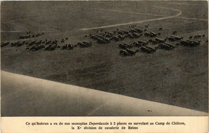 Carte postale ancienne Ce qu'Aubrun a vu de son monoplan
