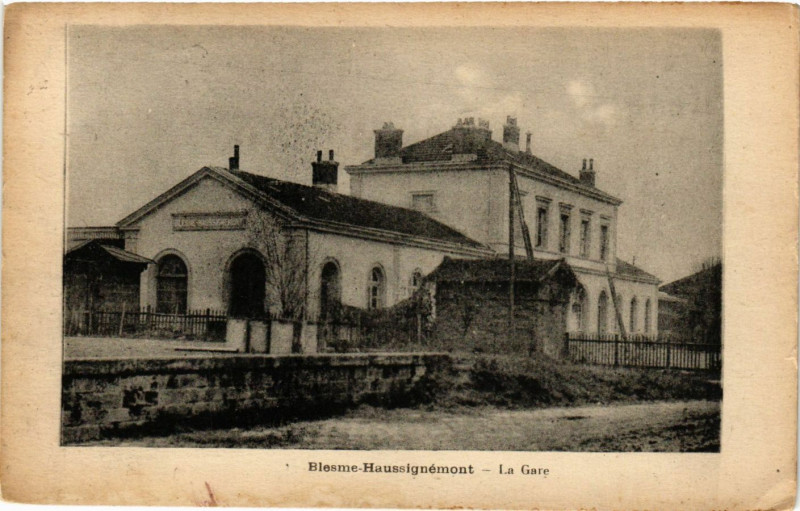 Carte postale ancienne Blesme Haussignemont - La Gare à Blesme