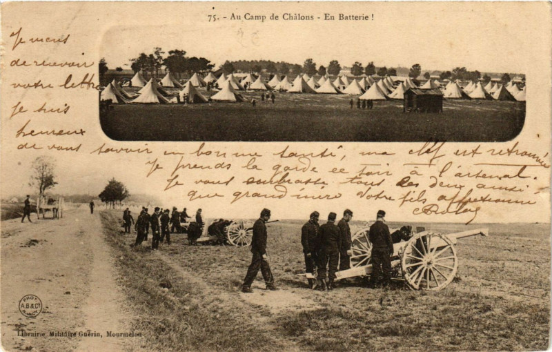 Carte postale ancienne Au Camp de Chalons