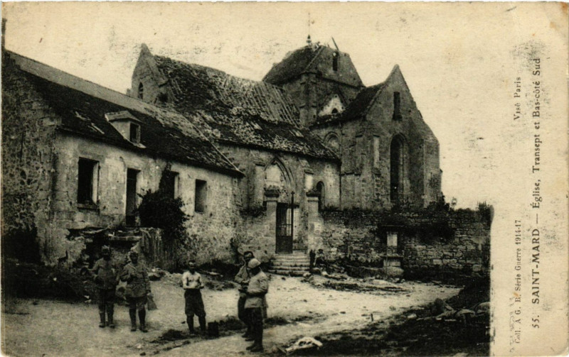 Carte postale ancienne Saint-Mard-Eglise Transept et Bas-cote Sud