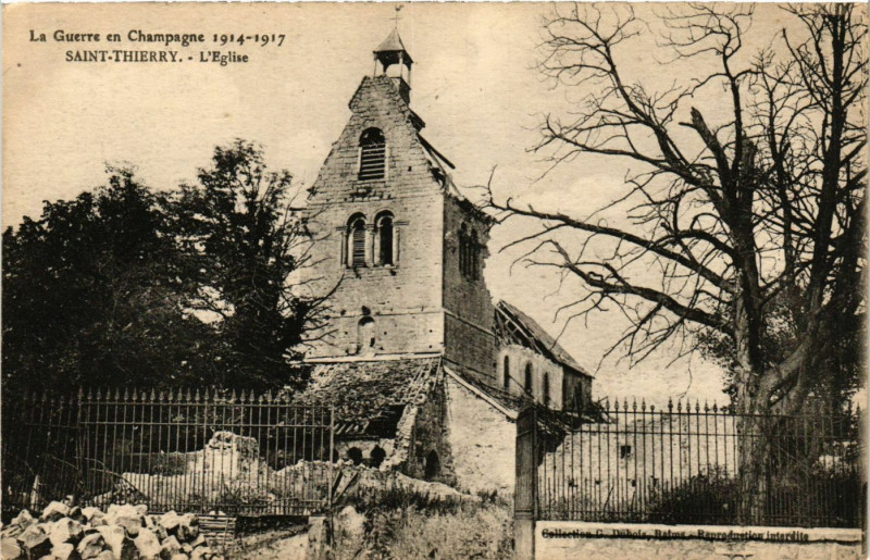 Carte postale ancienne Saint-Thierry L'Eglise à Saint-Thierry