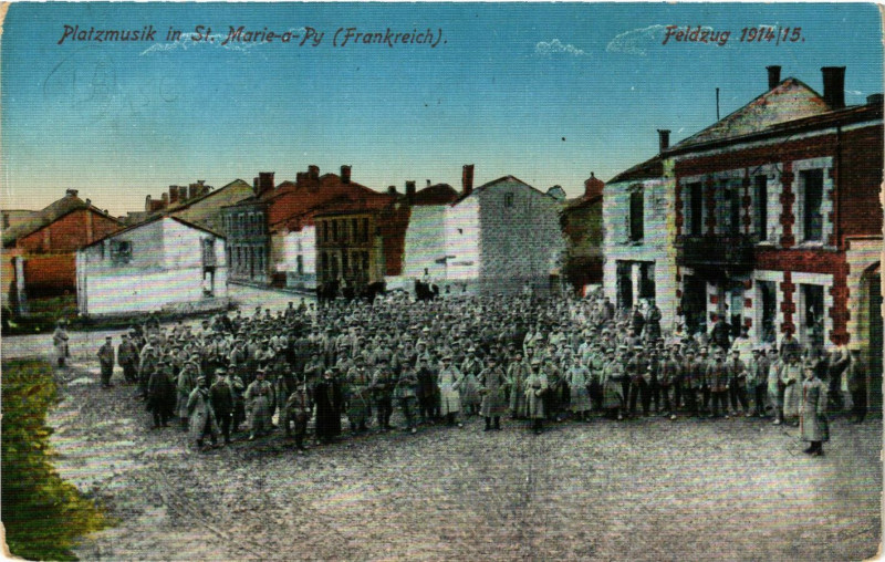 Carte postale ancienne Platzmusik in Saint-Marie a Py