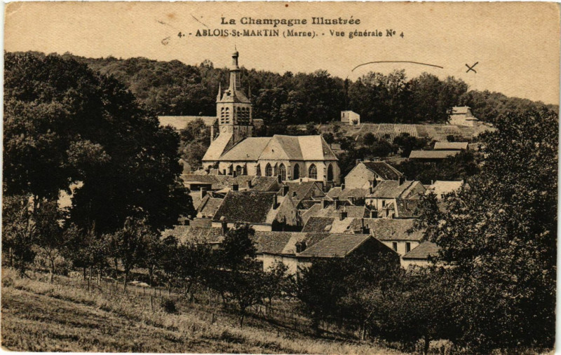 Carte postale ancienne Ablois-Saint-Martin Vue générale