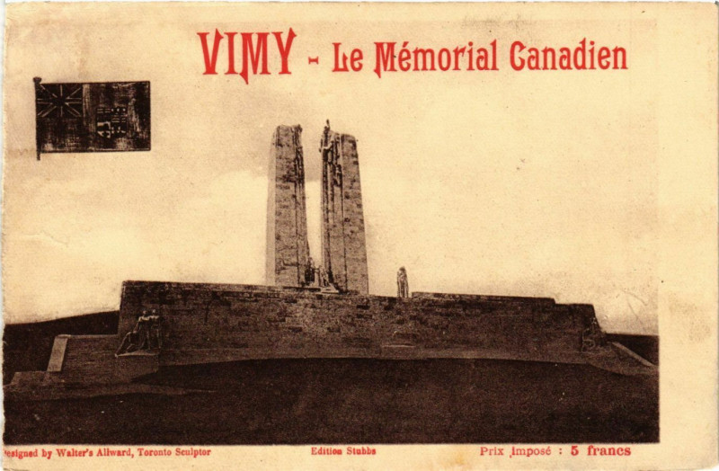 Carte postale ancienne Vimy-Le Memorial Canadien