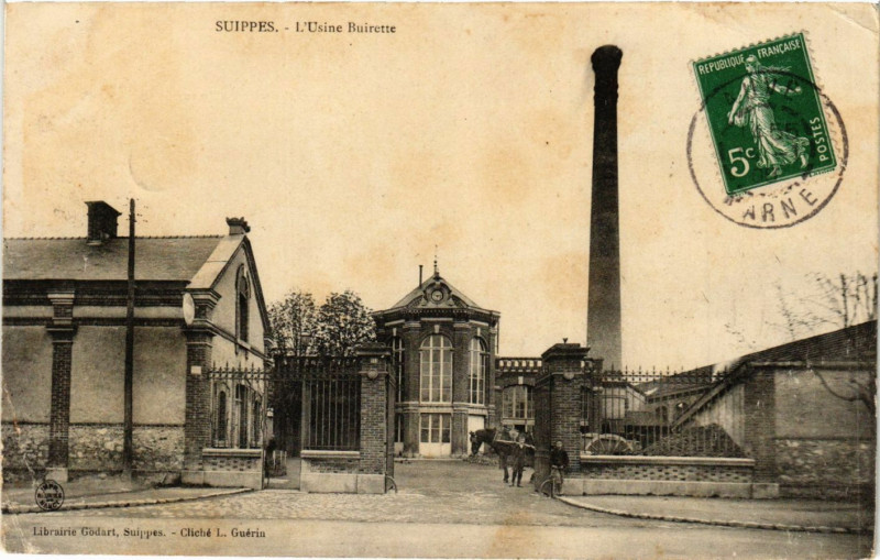 Carte postale ancienne Suippes-L'Usine Buirette à Suippes