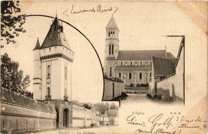 Carte postale ancienne Sillery-Le Chateau L'Eglise à Sillery