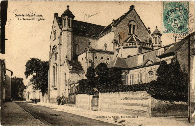 Carte postale ancienne Sainte-Menehould La Nouvelle Eglise à Sainte-Menehould