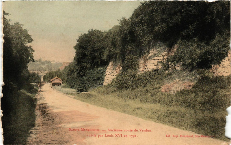 Carte postale ancienne Sainte-Menehould Ancienne route de Verdun à Sainte-Menehould