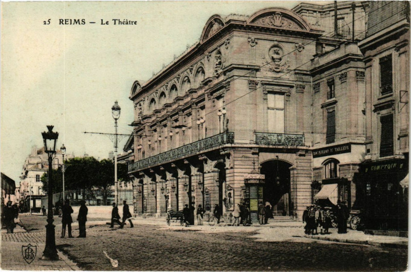 Carte postale ancienne Reims-Le Théatre à Reims