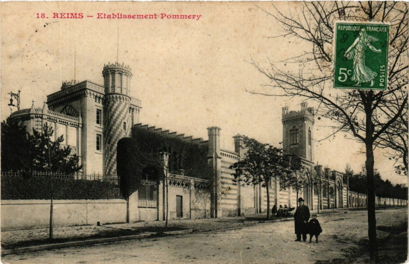Carte postale ancienne Reims-Etablissement Pommery à Reims