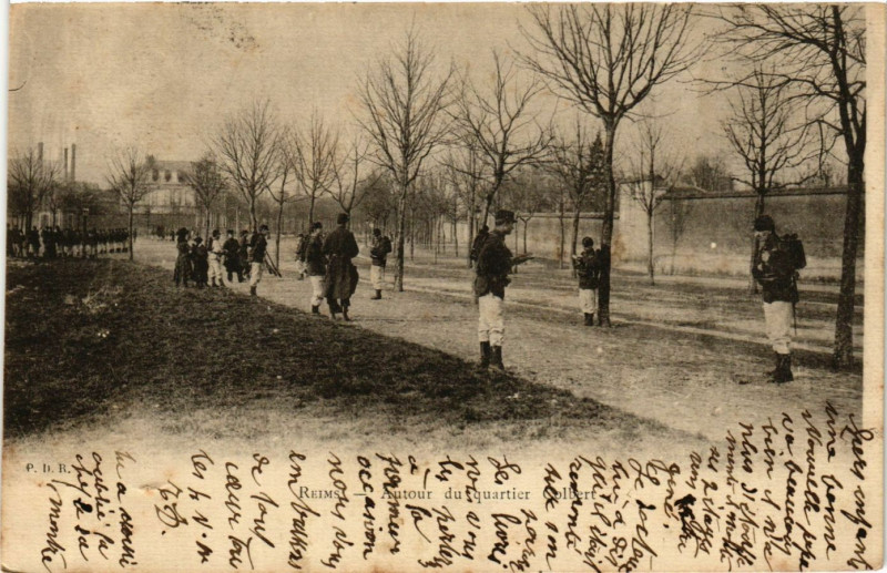 Carte postale ancienne Reims-Autour du quartier Colbert à Reims