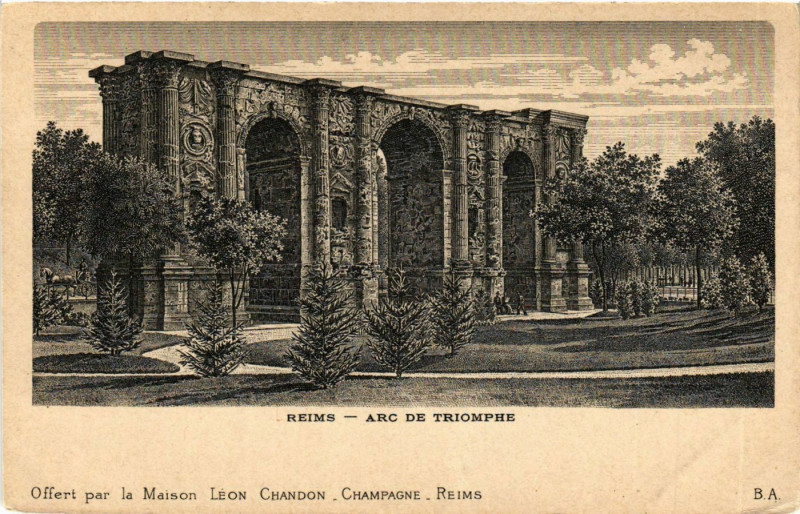 Carte postale ancienne Reims-Arc de Triomphe à Reims