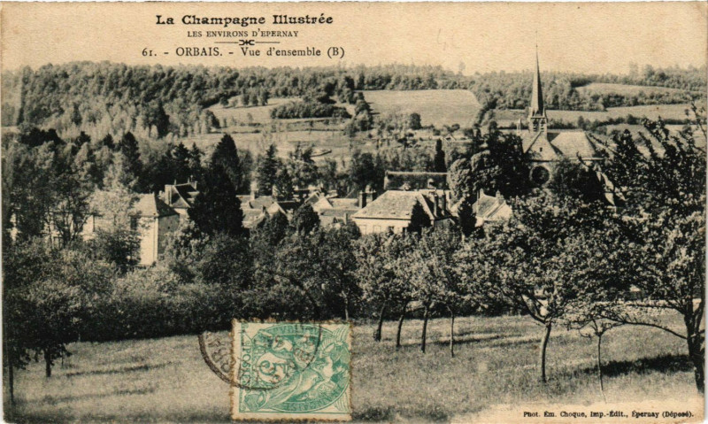 Carte postale ancienne Orbais-Vue d'ensemble
