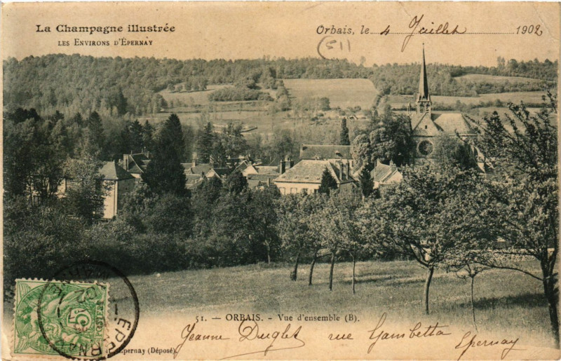 Carte postale ancienne Orbais-Vue d'ensemble