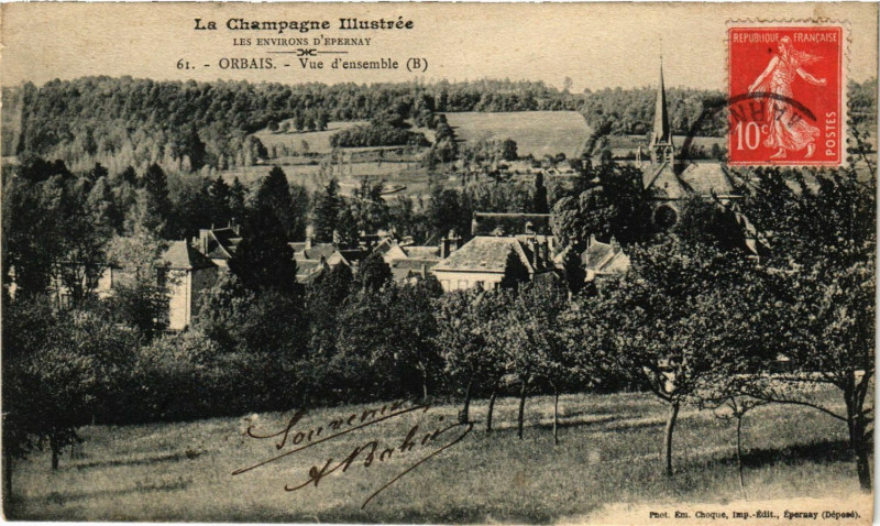 Carte postale ancienne Orbais-Vue d'ensemble