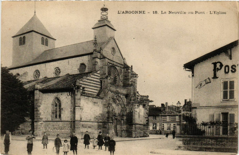Carte postale ancienne L'Argonne-La Neuville-au-Pont L'Eglise à La Neuville-au-Pont