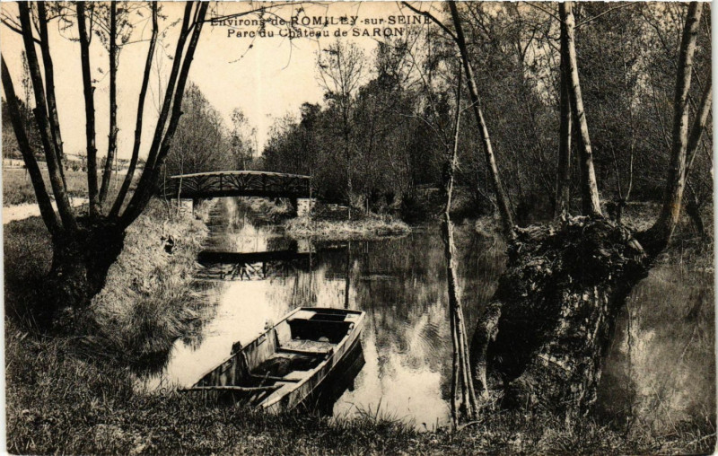 Carte postale ancienne Env. de Romilly sur Seine Parc du Chateau de Saron