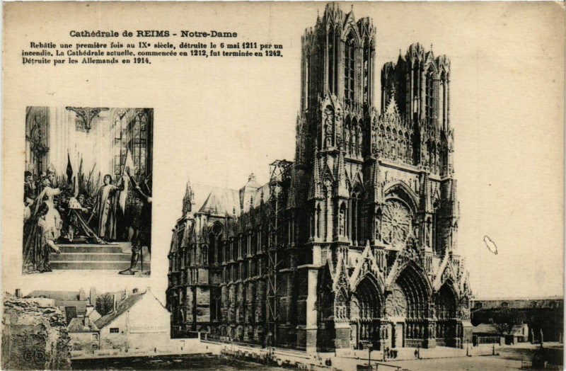 Carte postale ancienne Cathédrale de Reims Notre Dame à Reims