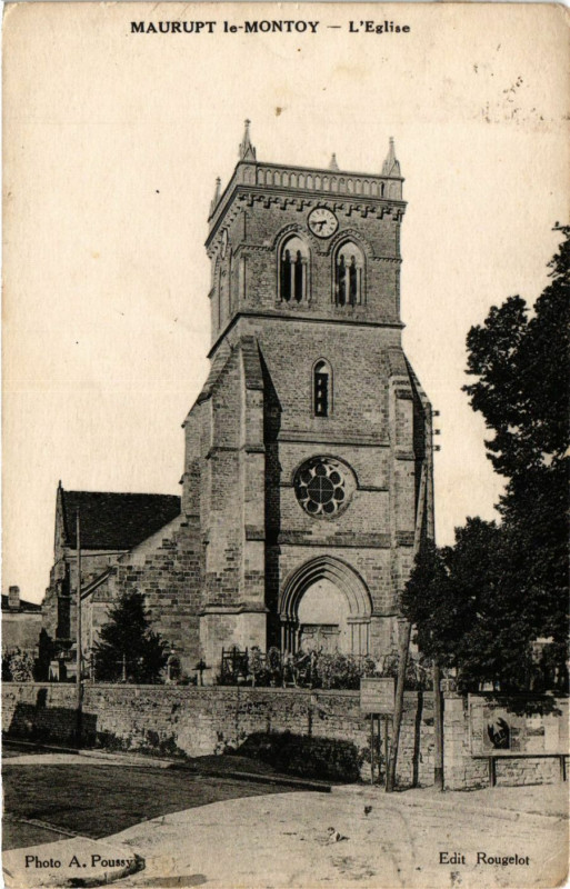 Carte postale ancienne Maurupt le Montoy - L'Eglise
