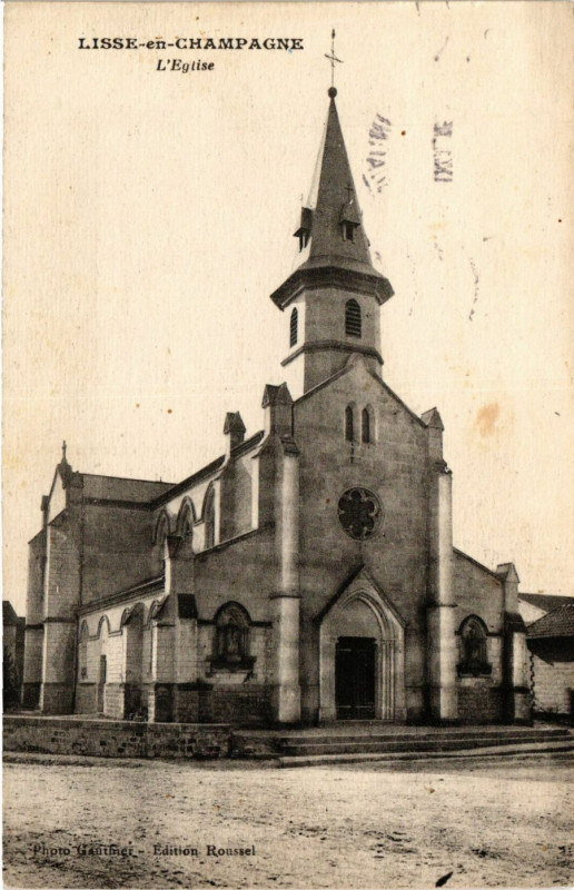 Carte postale ancienne Lisse en Champagne - L'Eglise à Lisse-en-Champagne
