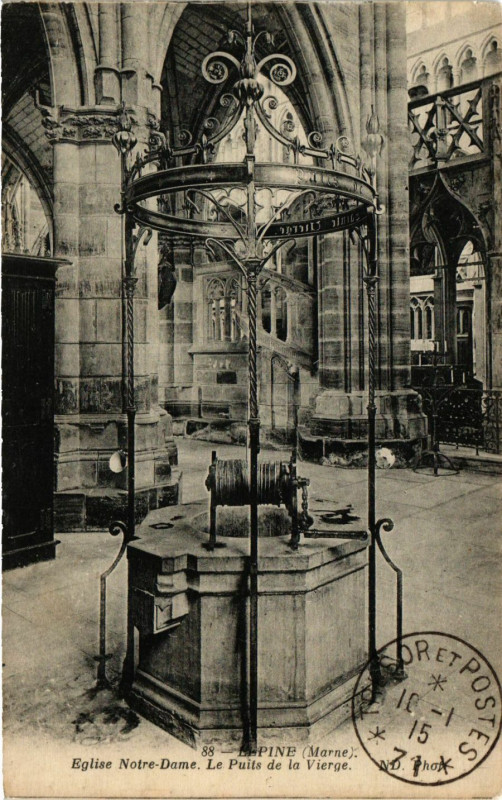 Carte postale ancienne Lepine - Eglise Notre-Dame