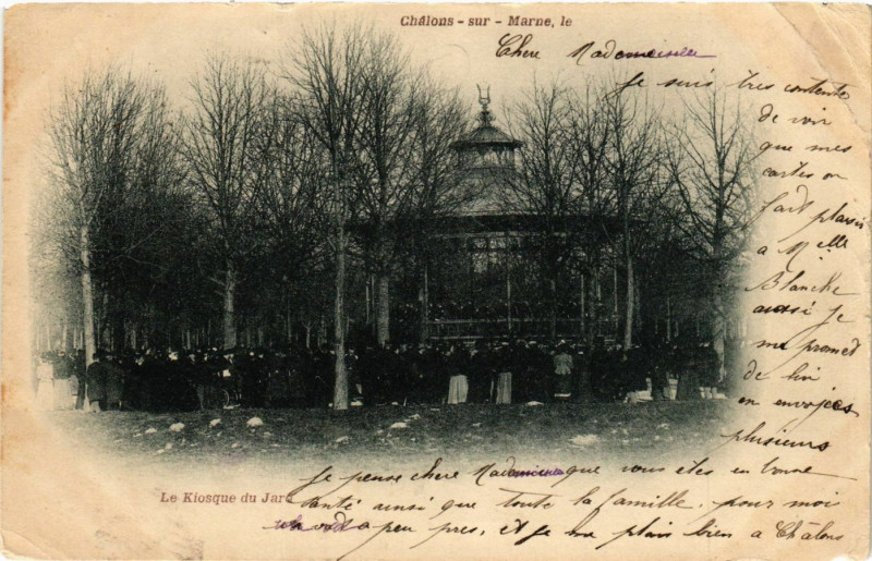 Carte postale ancienne Chalons sur Marne - Le Kiosque