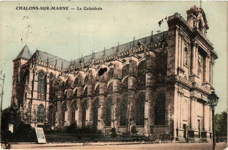 Carte postale ancienne Chalons sur Marne - La Cathédrale