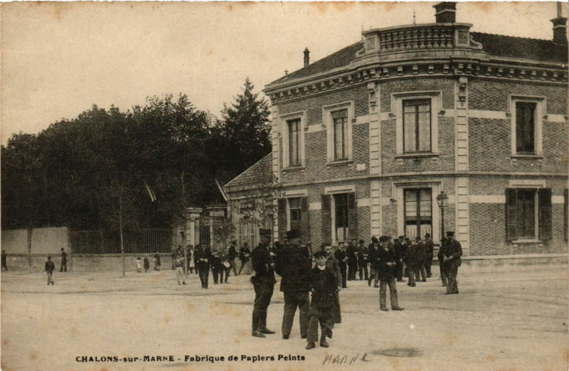 Carte postale ancienne Chalons sur Marne - Fabrique de Papiers Points