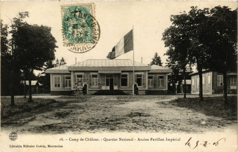 Carte postale ancienne Camp de Chalons - Quartier National
