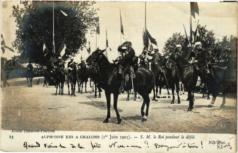 Carte postale ancienne Alphonse Xiii a Chalons