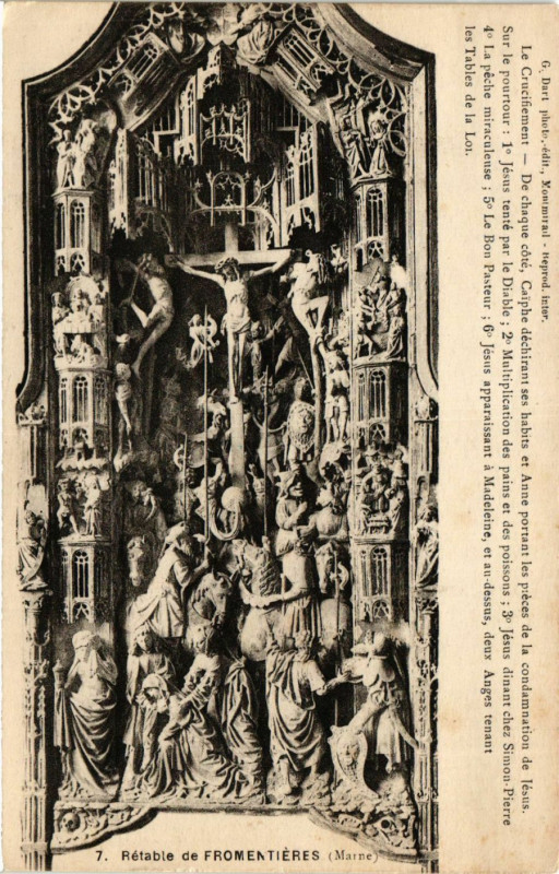 Carte postale ancienne Retable de Fromentieres à Fromentières