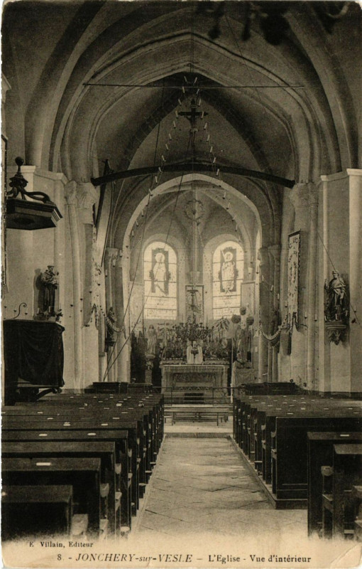 Carte postale ancienne Jonchery-sur-Vesle - L'Eglise à Jonchery-sur-Vesle