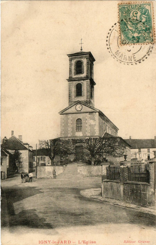 Carte postale ancienne Igny-le-Jard - L'Eglise