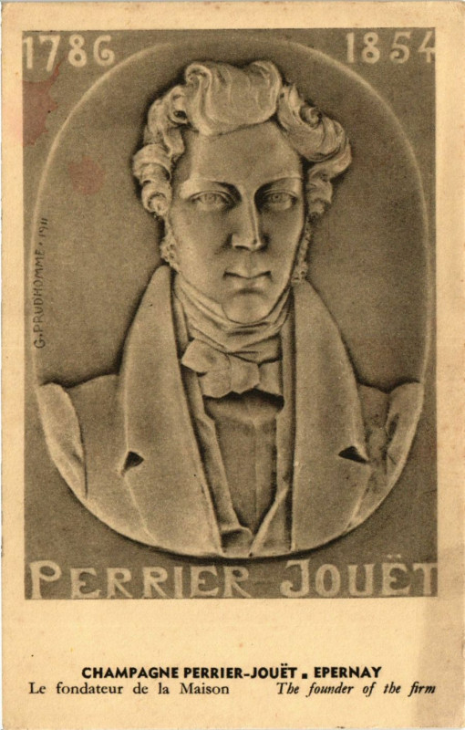 Carte postale ancienne Champagne Perrier Jouet - Epernay - Le fonateur de la Maison à Épernay
