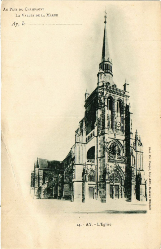 Carte postale ancienne Ay - L'Eglise