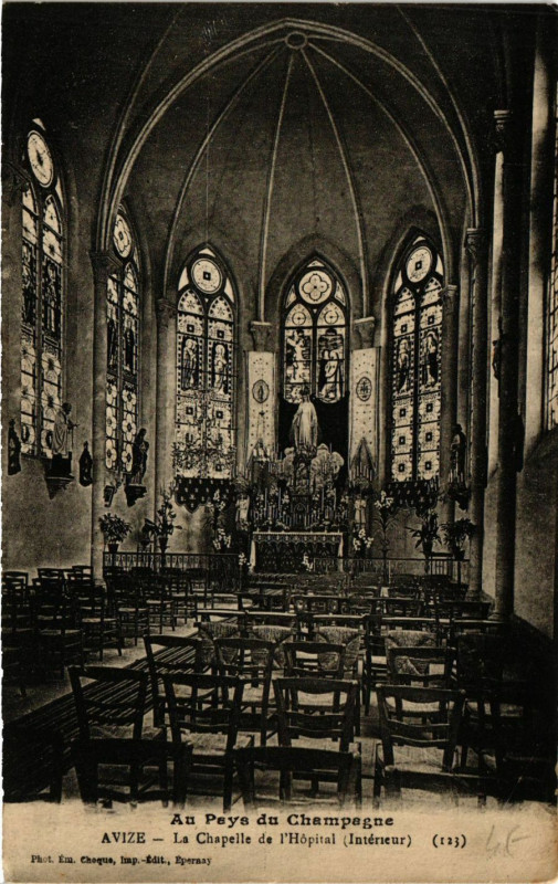 Carte postale ancienne Avize - La Chapelle de l'Hopital à Avize
