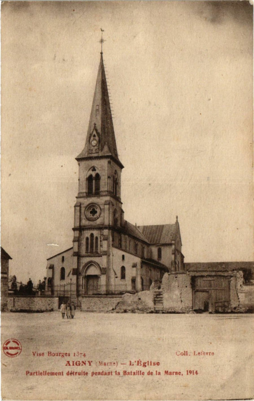 Carte postale ancienne Aigny - L'Eglise à Aigny