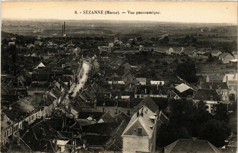 Carte postale ancienne Sezanne-Vue panoramique à Sézanne