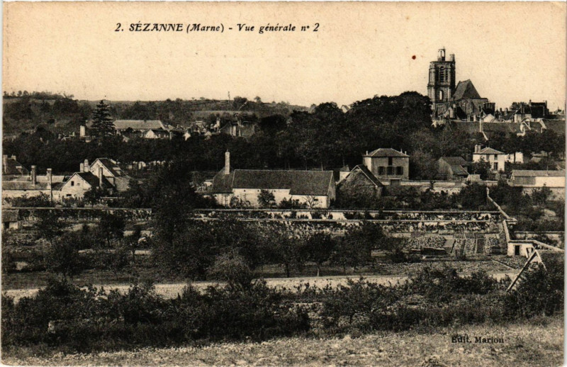 Carte postale ancienne Sezanne-Vue générale à Sézanne