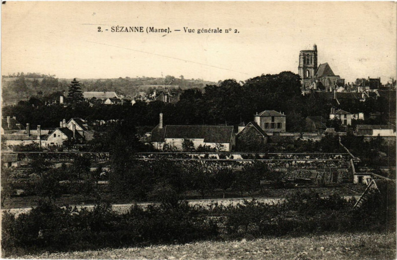 Carte postale ancienne Sezanne-Vue générale à Sézanne