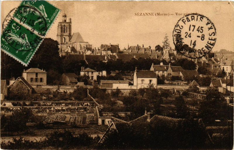 Carte postale ancienne Sezanne-Vue générale à Sézanne