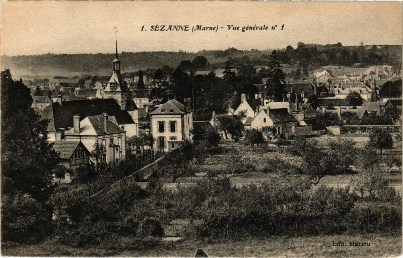Carte postale ancienne Sezanne-Vue générale à Sézanne