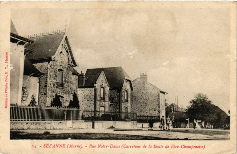 Carte postale ancienne Sezanne-Rue Notre-Dame à Sézanne